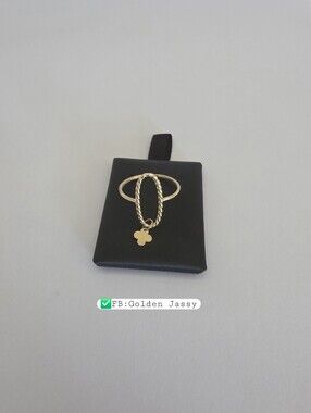 18K Real Gold Oblong Ring 6